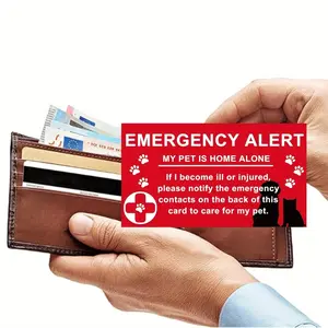 Pet Emergency Contact Cards Set of 4, Easy to Write Pet Alert Sign, Write Phone Numbers and Contacts, Pet Info Confirmation Card