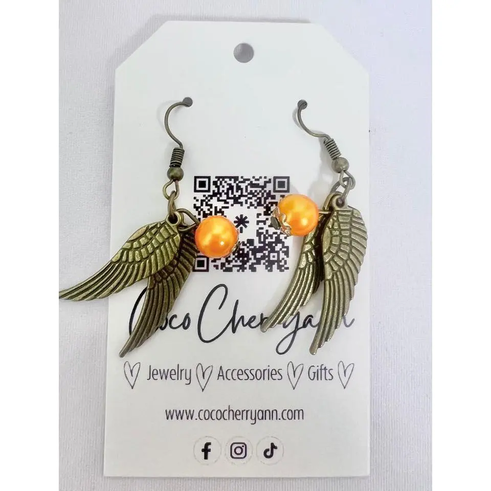 Golden Snitch Earrings - Bronze
