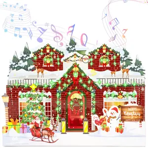 Christmas Card with Lights and Music 3D Pop Up Design Plays 3 Melodies Matching Flashing Lights Unisex Greeting Card with Envelopes Perfect Gift