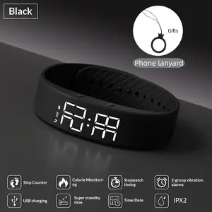 LED Display Multi-Function Fashion Watch Vibrating Alarm Pedometer Sports Timer Calorie And Distance Tracking Lightweight Design Comfortable Wear Built-In Night Light Ideal for School And Sports Top Choice for Birthday Gifts