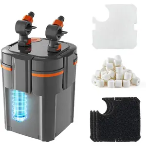 VEVOR Aquarium Filter 528GPH, 5 - Stage Canister Filter 200 - 250 Gallon, Ultra - Quiet Internal Aquarium Filter with UV Protection, Submersible Power Filter with Multiple Function for Fish Tanks, 25W