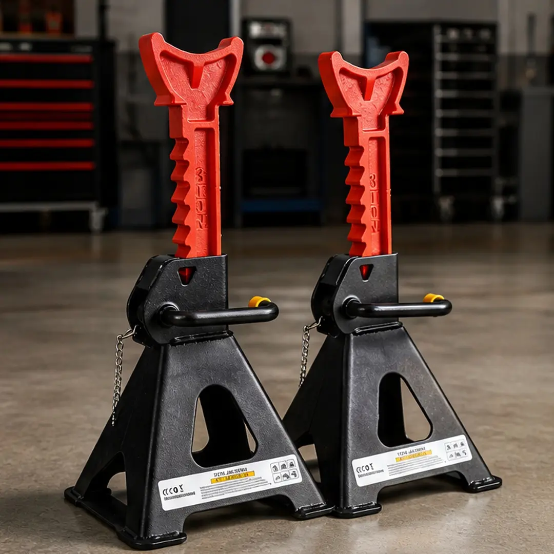 3 Ton Jack Stands Pair Heavy Duty Adjustable Steel Car Jack Stands with Locking Pin Safety Lifting Support for Auto Repair Tire Change Vehicle Maintenance Red Black Iron, Red+Black Color Options, Iron Material, Product Weight: 21.80 lb