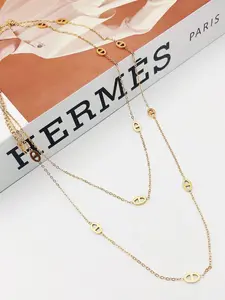 Fashionable and cute pig nose chain necklace, Minimalist chain necklace, suitable for daily wear, vacation and dating occasions, and also a surprising and exquisite small gift, Dainty Fashion Jewelry