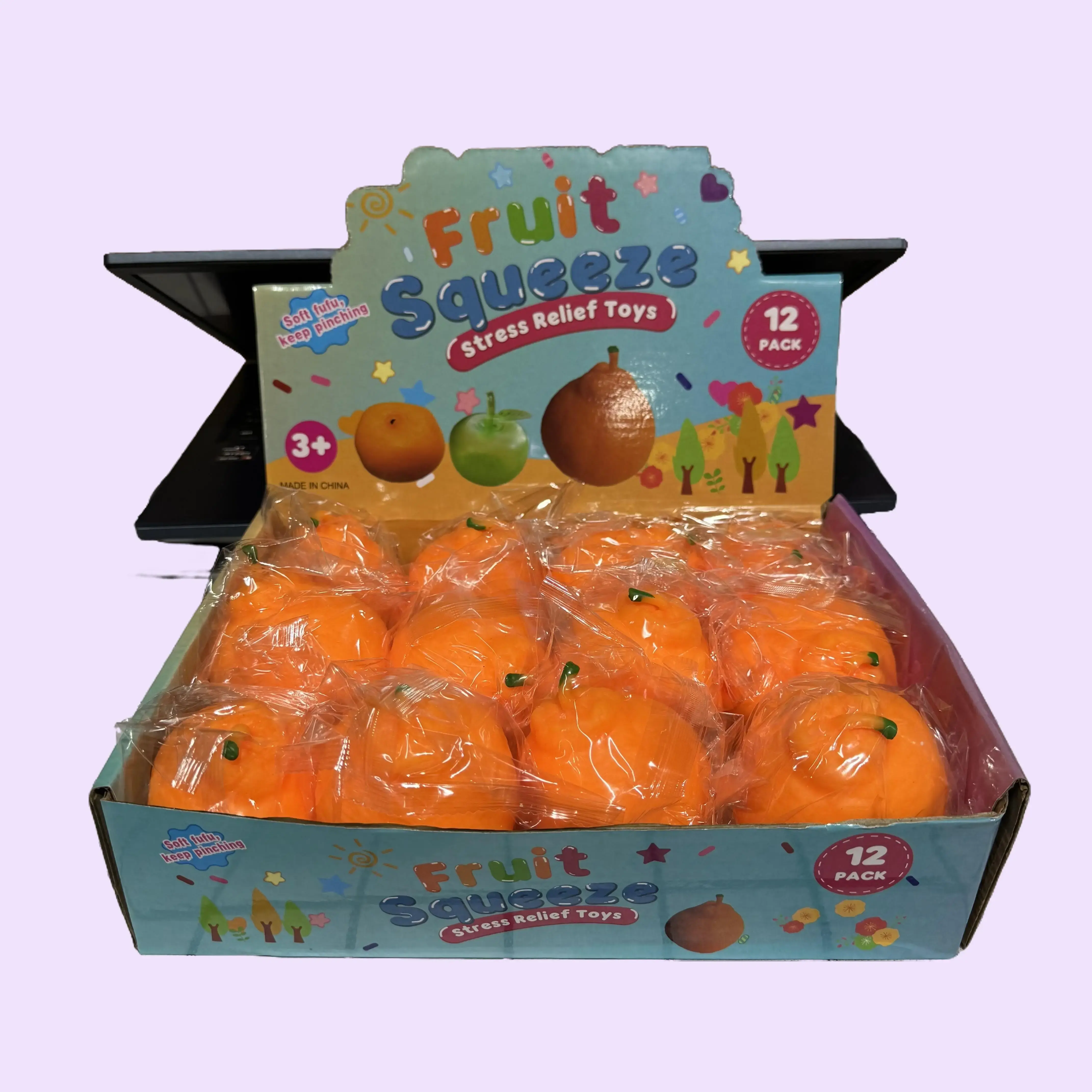 Orange Squishy Stress Relief Fruit Toy