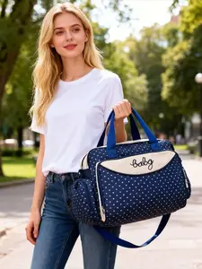 Women's Polka Dot Fashion Large-Capacity Crossbody Lightweight Mommy Bag Set, Handbag & Shoulder Bag for Mothers, Outing Mother Baby Bag