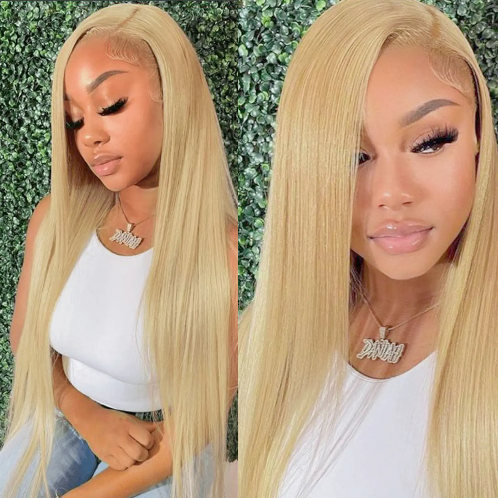 Aodbar hairs Honey Blonde Straight Wig 13*4 HD Transparent Lace Wig Long Blonde Lace Front Glueless Wig  Realistic Hairline Synthetic Lace Front Wig, Lace Frontal Wigs, Blonde Lace Frontal