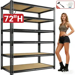 【DIY 2400LBS】 Garage Shelves Classic 5-Tier Metal Storage Shelving Unit Height Adjustable Versatile Utility Rack for Craft Warehouse Pantry Kitchen Organiser