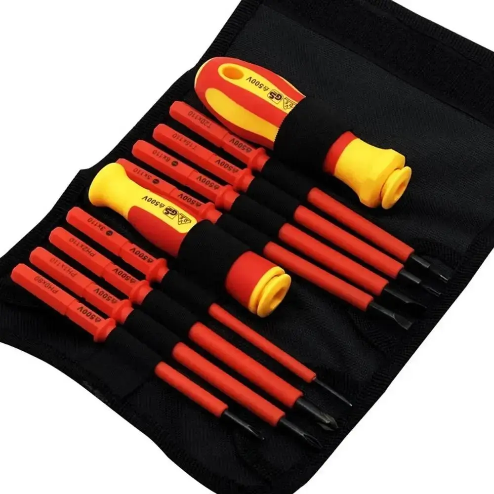 Insulated Screwdriver Set, 10pcs/set Screwdriver Set with Interchangeable Head, Multipurpose Screwdriver Set for Home & Office, Magnetic Screwdriver Tools, Multipurpose Screwdriver Kit, Diy Screwdriver