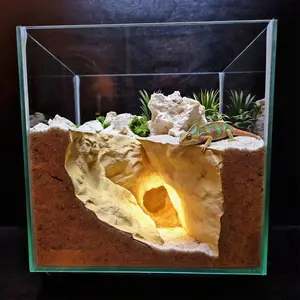 3D Realistic Canyon Aquarium Decor, Lizard Reptile Hideaway, Fish Tank Habitat, Deep & Shallow Water Zones, Perfect Gift