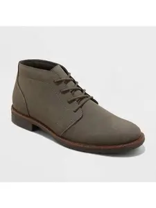 Goodfellow & Co Men's Chukka Boots Lace Up Cushioned Insole Faux Suede Gray 7