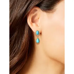 Turquoise Stone Drop Earrings