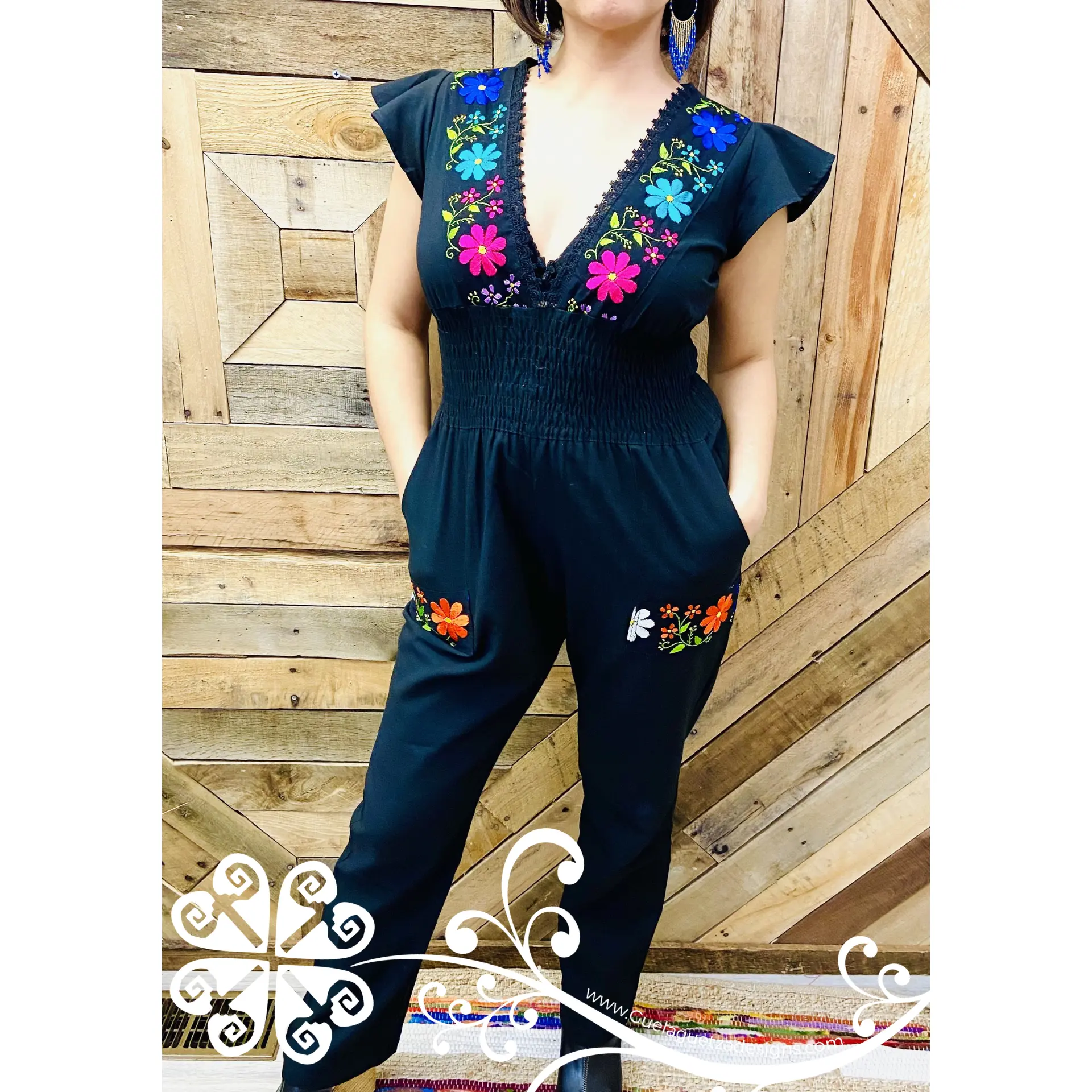 Embroider Mariposa Palazzo - Jumpsuit