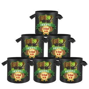 6Pcs 5 Gallon Grow Bags Garden Heavy Duty Non-Woven Aeration Plant Fabric Pot Potato Container Perfect for Potato,Strawberry,Chili,Carrot,Radish