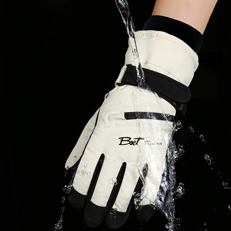 Ski gloves for women, warm and insulated, touchscreen compatible, waterproof, suitable for cycling, outdoor activities, and snow sports; also available for men, windproof, and with thickened fleece lining for winter use.