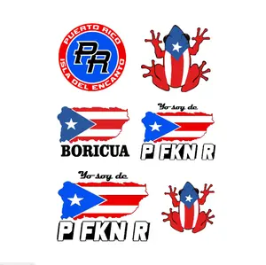 Puerto Rico Car Stickers Sheet for Notebook, Car and Workspace Decoration - High-Quality Adhesive and Durable Material