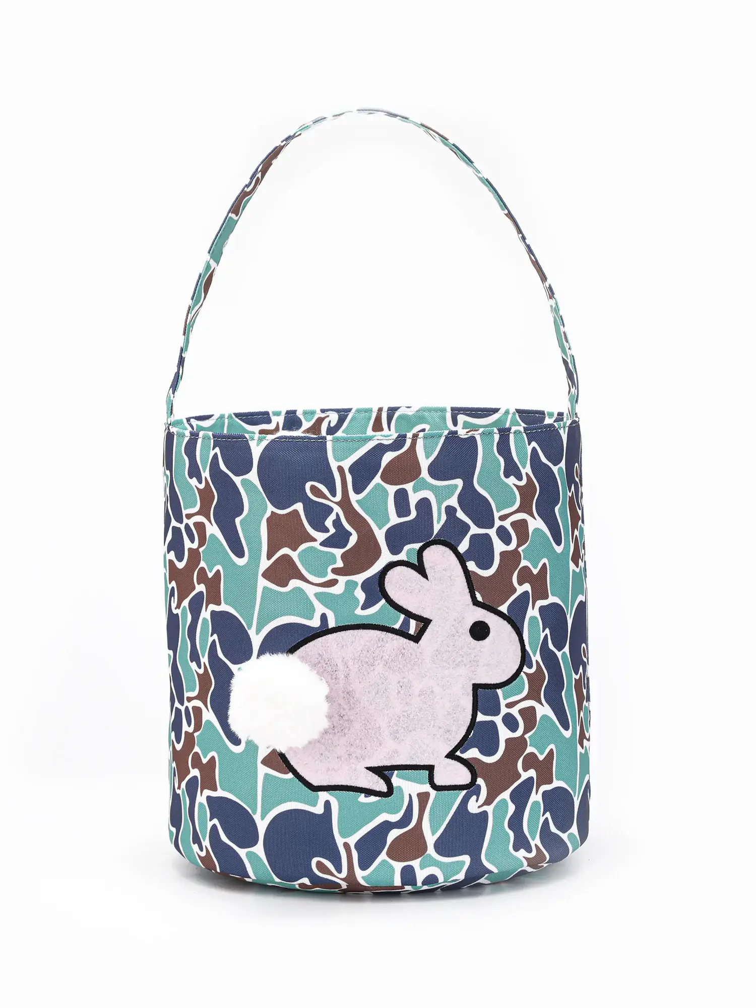 Easter Kids Rabbit Appliqué Camouflage Basket