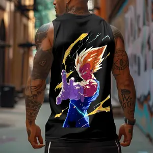 Dragon Ball DBZ Majin Vegeta Unisex Summer outfits men streetwear 80s 90s graphic tees cotton Anime tank tops men gifts