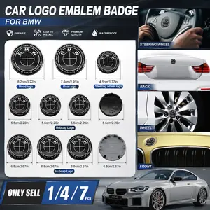 1/4 PCS or 7 PCS/Set ABS Co-branded Thunder Black M Performance Car Logo Sticker for BMW Hood Trunk Steering Wheel Hub Cap Decorative Accessory Fits E36 E39 E46 E30 E34 E53 E90 E60 E70 E92 E93 E83 E84 E87 G01 G11 G12 G20 G30 X1 X2 X3 X4 X5 X6 X7 F30 F20