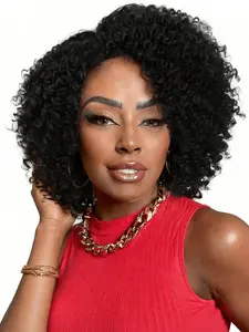 1 Count Afro Curly Wig Short Black Kinky Curly Wigs for Black Women and Men Afro Twist Curly Synthetic Wig Dreadlock Braided Crochet Hair Wig for Daily Party Vacation Use Synthetic Material Wigs Synthetic Machine Wigs