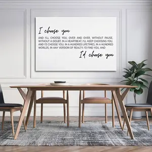 I Choose You Poster for Bedroom Aesthetic Canvas Wall Art Living Room Posters Painting Picture Print Modern Family Decor Artist Bathroom Poster