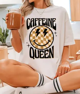 Checkered Caffeine Queen DTF Transfer