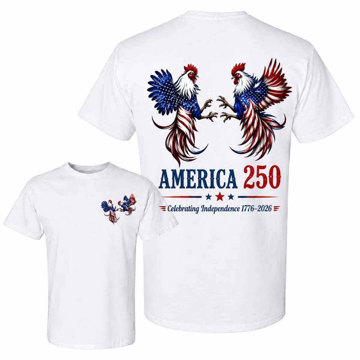 America 250 Gamefowl Rooster Shirt, Gamefowl Style, Game Farm Life, Patriotic Gamefowl Graphic Tee,  1776-2026 Independence Day T-Shirt, American Flag Chicken Farm Unisex Gift Farm Life Poultry Breeder Gift, Independence Day Unisex Apparel