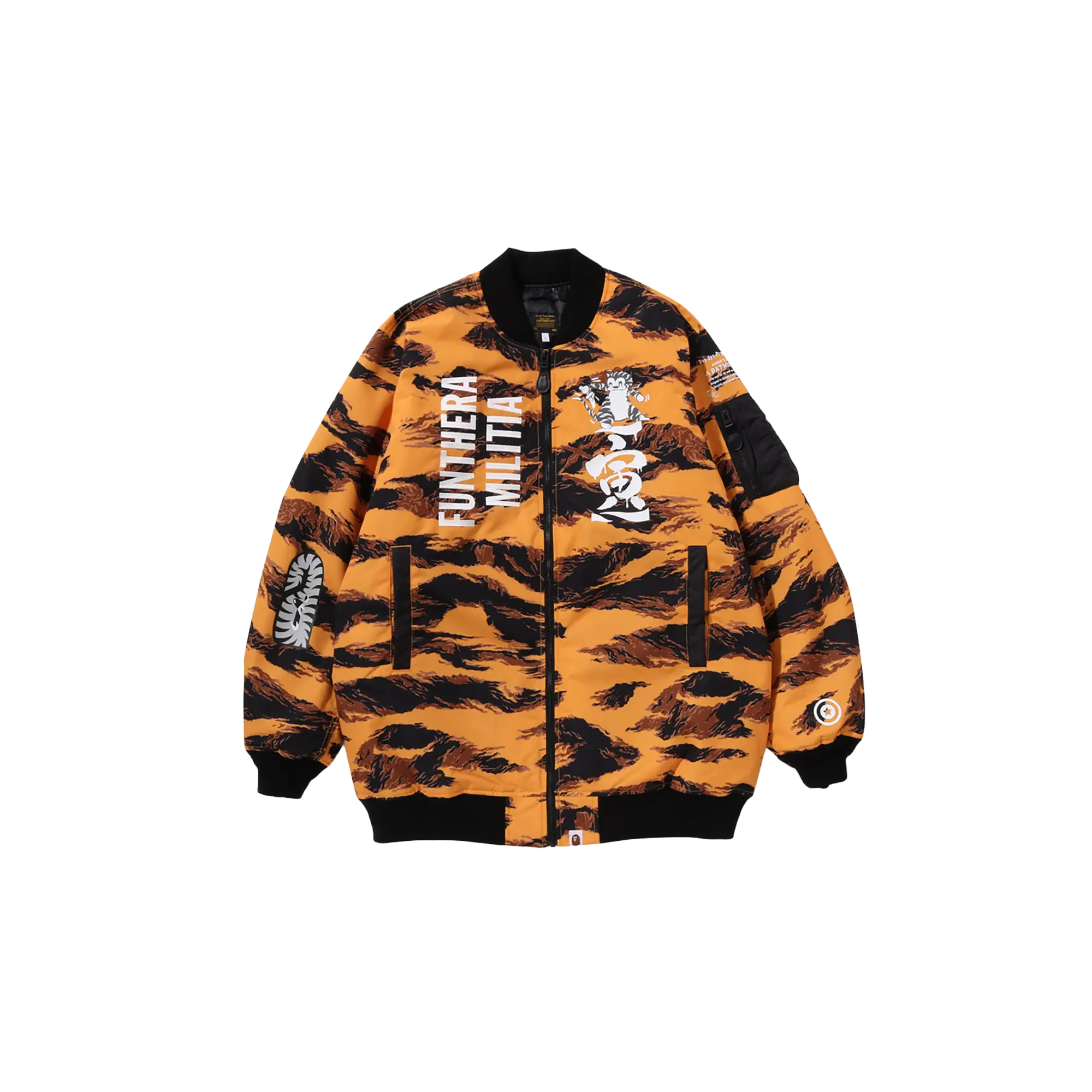 Tiger Camo Long MA-1 Bomber Jacket "Orange" 001HJI701001 ORG