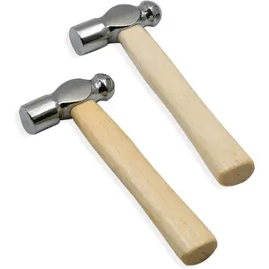 2 PCS Mini Round Head Wooden Handle Reinforced Ball Hand Hammers Escape Tool for Prying Nails Woodworking Repairing DIY