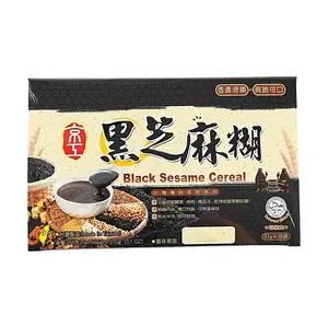 KINGKUNG Taiwanese Black Sesame Paste 370g (10x37g Bags) - Instant Cereal Drink, Nutritious Breakfast Meal Replacement, Rich & Smooth Flavor
