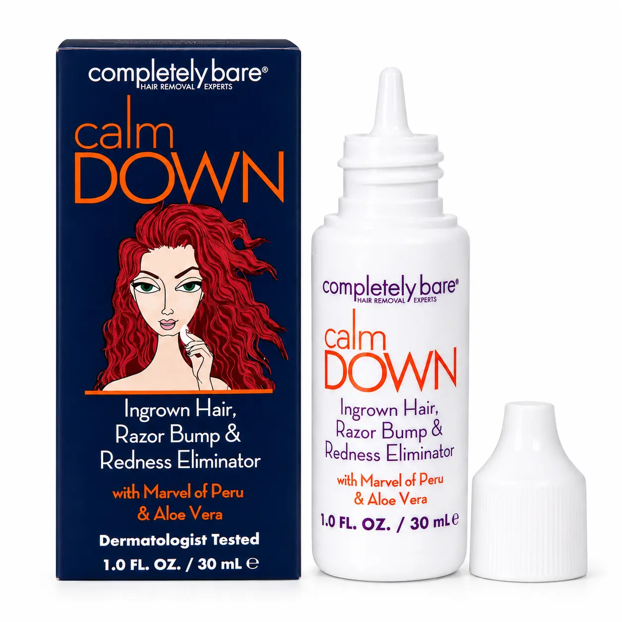 calm DOWN Ingrown Hair, Razor Bump & Redness Eliminator Marvel of Peru & Aloe Vera After Shave Aftershave Foam