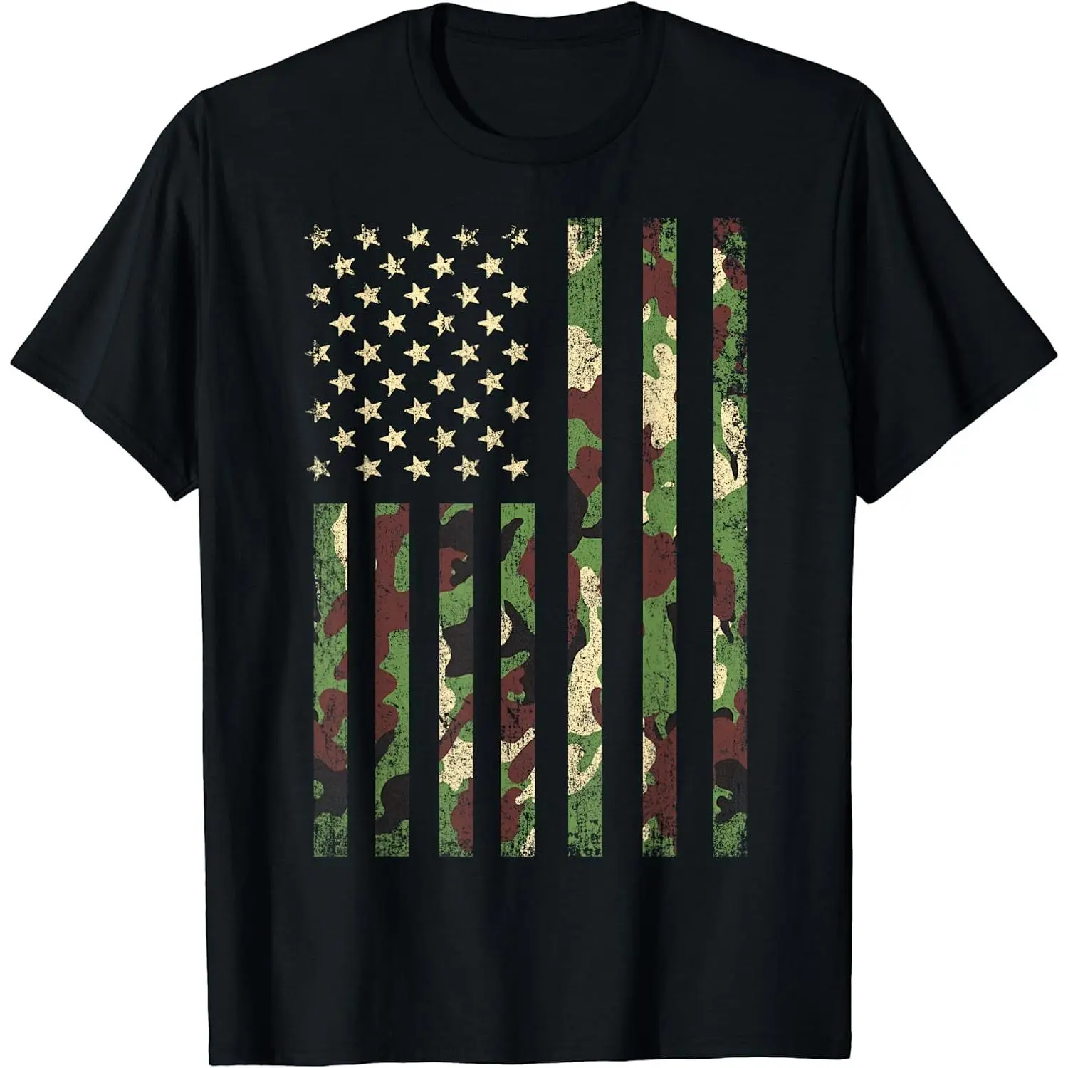 100% Cotton Camo American Flag USA Camouflage Men  Women Girls  T-Shirt