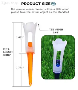 Includes shipping cost: 20-pack durable golf tees for high impact, soft low-resistance feel, 83 mm plastic tee — golf accessories