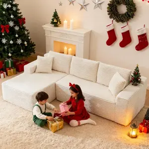 【Memorial Day Gift】 NMXVXMN 104" Boneless Cloud Sectional Couch Sofa with Comfy Chaise - Modern L Shape Sofa for Living Room Bedroom Apartment Lounge,No Assembly Required