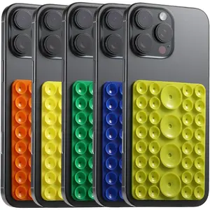 Octo Suction Buddy Phone Case Mount,  Suction Cup Phone Sticky Grip for Selfies and Videos, Hands-Free Phone Accessories for  and Android (Green, 5 count)