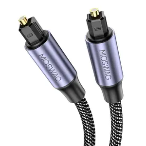 Toslink Audio Cable, 3FT/1M Optical Male to Male Cable, Digital Optical Cable Extension, Digital Audio Cord Extension Braid Cables 24k Gold-Plated for Soundbar, TV, Home Theater, Subwoofer