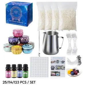 🕯️✨ DIY Candle Making Kit for Beginners, 25/114/125pcs Ultimate Scented Candle Craft Supplies with 480g Natural Beeswax, Beautiful Starry Jars, Rich Fragrance Oils & Wicks, Perfect Birthday Gift for Women Adults & Creative Hobby Crafting Activity 🎨❤️