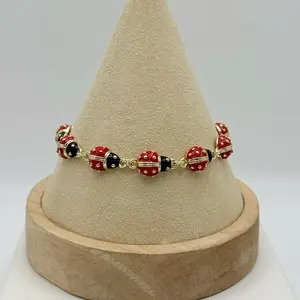#1261 Pulsera ajustable Laminado 14k capas Oro Real Alta Calidad Uso Diario
