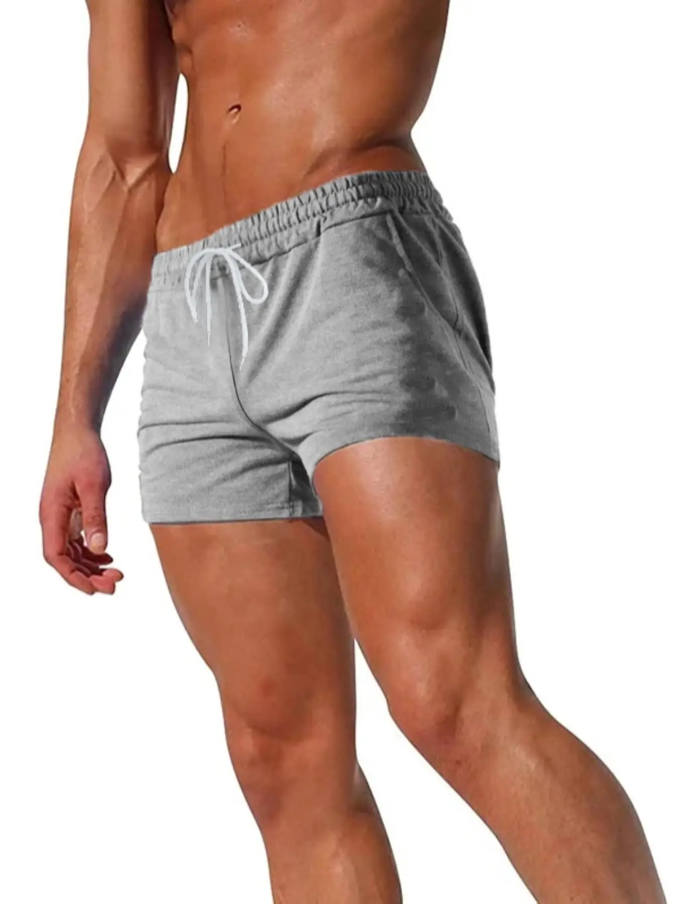 Men's Breathable Casual Loose-Fit Drawstring Waist Gym Shorts, Summer Kint Fabric, Comfortable Elastic Waistband, Ideal for Fitness & Leisure Wear