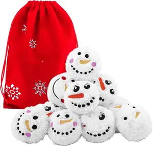 Realistic Plush Snowball Snowmen Set — Soft Stuffed Winter & Christmas Decor