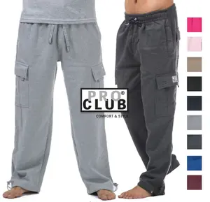 ProClub Men's Heavyweight Fleece Cargo Pants - Pro Club Comfortable Summer Casual Pants with Cargo 6 Pockets, Mid Waist Design, Machine Washable - Menswear, Fabric