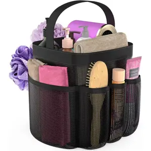 Portable Mesh Shower Caddy with 8 Upgraded Deeper Pockets Hanging Caddy Dorm Basket Quick Dry Shower Bag