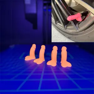 Pink Glow In The Dark Wittle Valve Buddy (Set of 4) Funny Prank Suprise, Valve Stem Cap Car Valve Caps