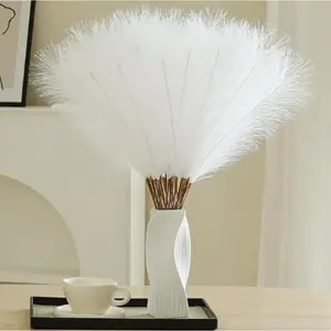 10pcs, Artificial Pampas Grass, Fluffy Faux Pampas Grass Decor for Vase Fake Flowers Boho Party Decor, Indoor Decoration, Home Decor, Room Decor Womens Gifts for Christmas, Decorative Flower Arrangement, Plain Flower Decor