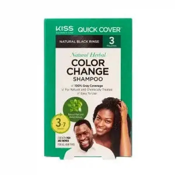 RED by KISS Natural Herbal Color Change Shampoo - Permanent Hair Dye with Herbal Extracts, 100% Gray Coverage in 7-10 Minutes