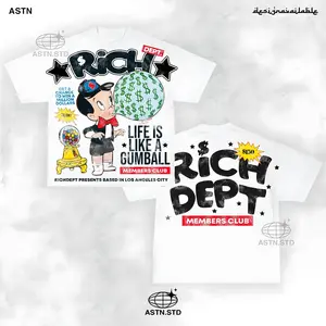 "Rich Dept"KID'S SIZE ARE AVAILABLE Personalize Printed Tshirt Cotton Crewneck T-Shirt Top New Streetwear Clothing Harajuku Patchwork T-shirts Cotton Short Sleeve Tees