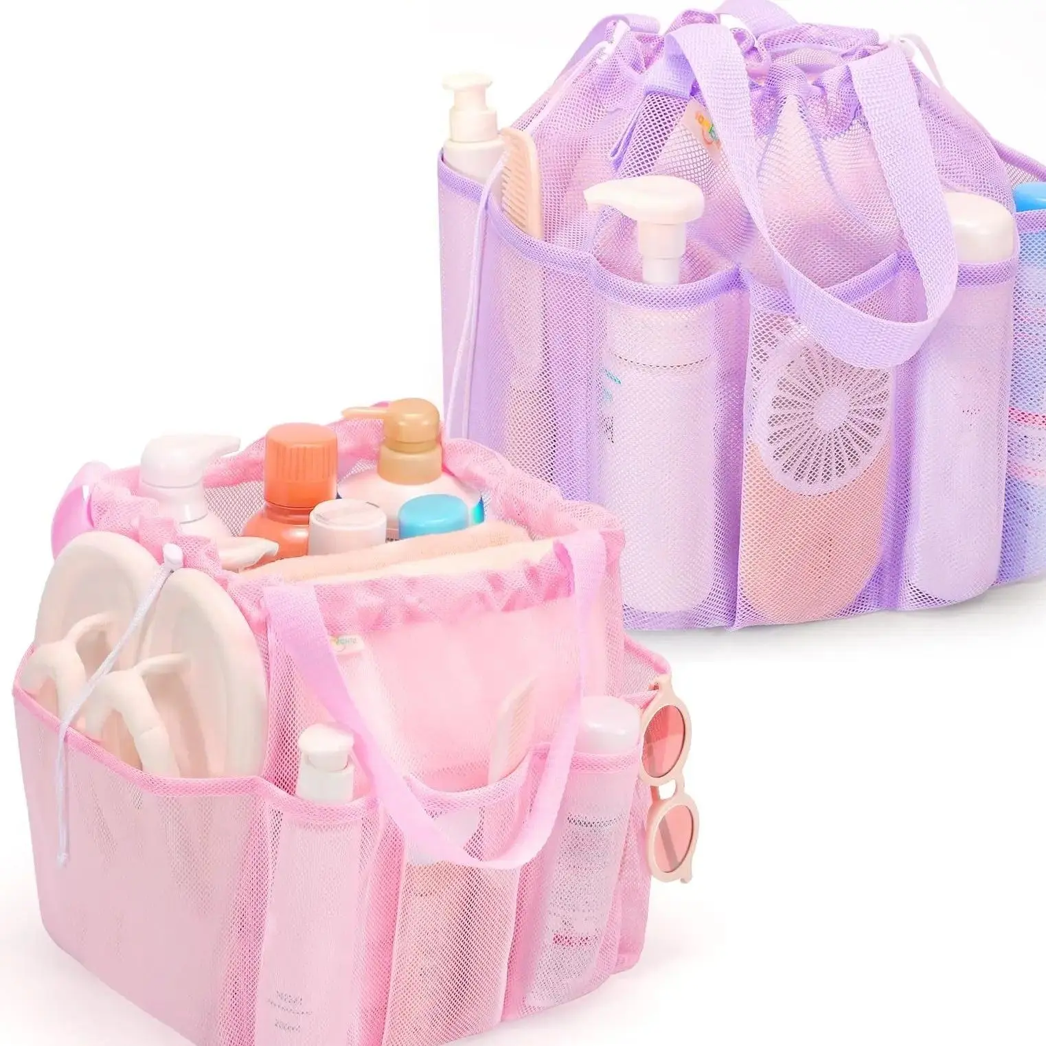 UniVibe Mesh Shower Caddy - Portable Toiletry Organizer for Dorm Rooms, Travel