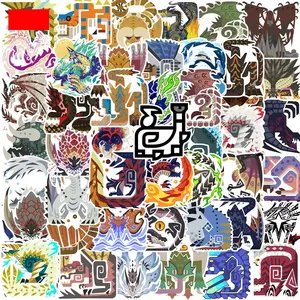 2 sets/108pcs pieces of Monster Hunter Story Decorative PVC stickers for water bottles, computers, laptops, books, notebooks, luggage, refrigerator decoration