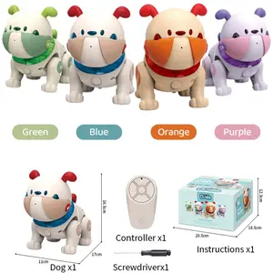 Electronic Interactive Dog,Smart RemoteControlled Robot Dog,Programmable Electronic Pet,Bulldog Pet Toy for 3+ Months,RC Infrared Control Singing Dancing Recording,Safe Materials,Kids Toddlers Companion Gift,Valentine's Day,Christmas Unique idea Decor Su