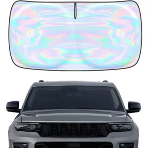 Windshield Sun Shade for Jeep Grand Cherokee 2011-2026 - 4 Layers Sunshade Compatible with Jeep Grand Cherokee Foldable Front Window Sunshade Sun Visor Protector Block UV Rays Keep Your Car Cooler