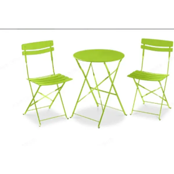 Grass Green Foldable 3-Piece Patio Bistro Set, Metal Table & 2 Chairs, No Assembly Required, Portable Indoor & Outdoor Furniture side view mirror Happy Halloween Letter Balloon silver gray garden lawn all-weather use hand crank compatible cushion